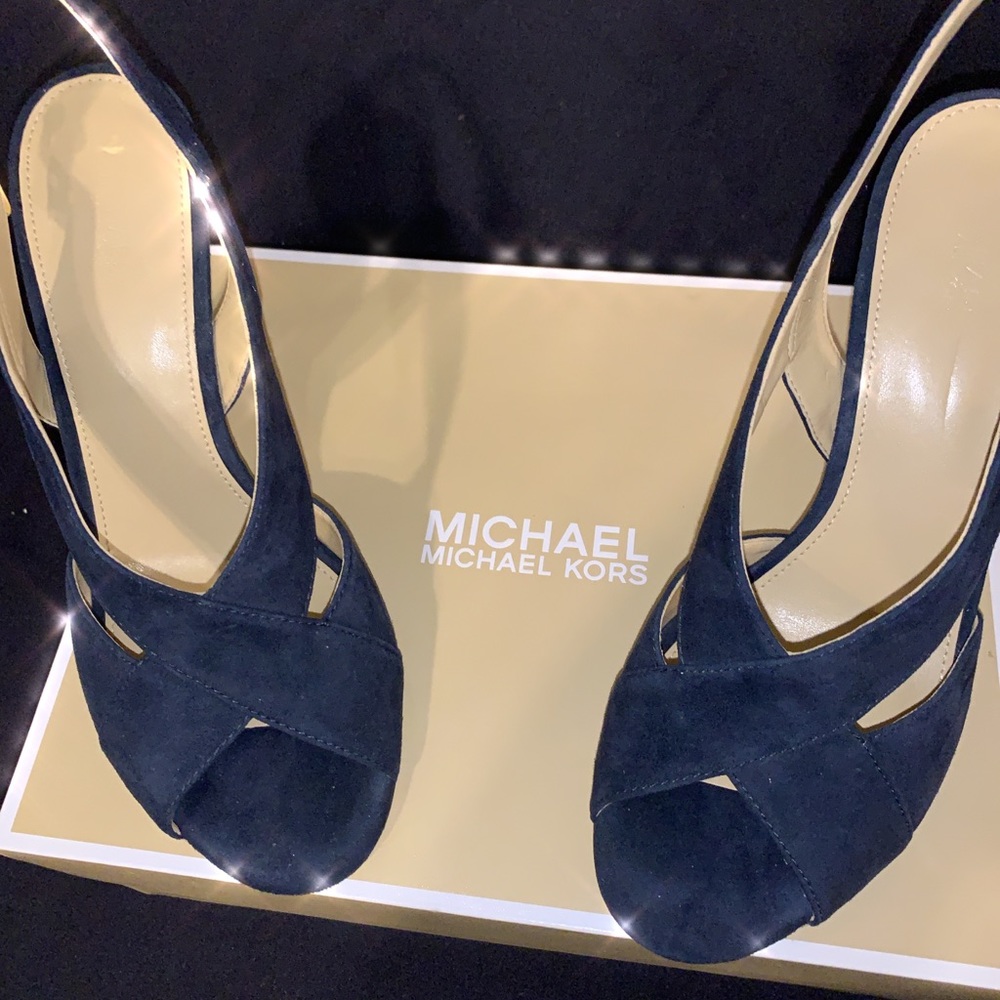 Michael Kors Navy Becky Sandal Suede